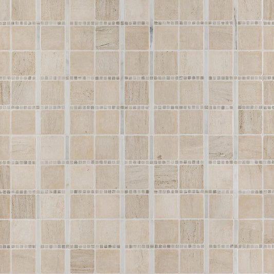 Artistic Tile Double Check Moca Mosaic Tumbled Stone