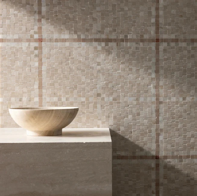 Artistic Tile Hudson Check Pink Mosaic Honed Stone