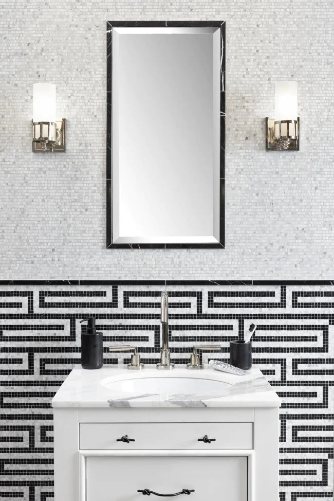 Artistic Tile Hudson Key Black Mosaic Honed Stone