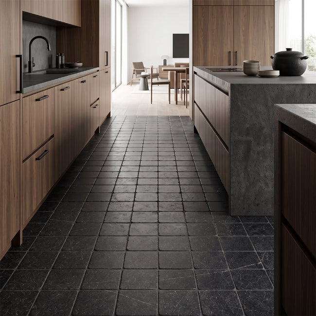 Ashford Limestone Tile in Inkstone 4" x 4"