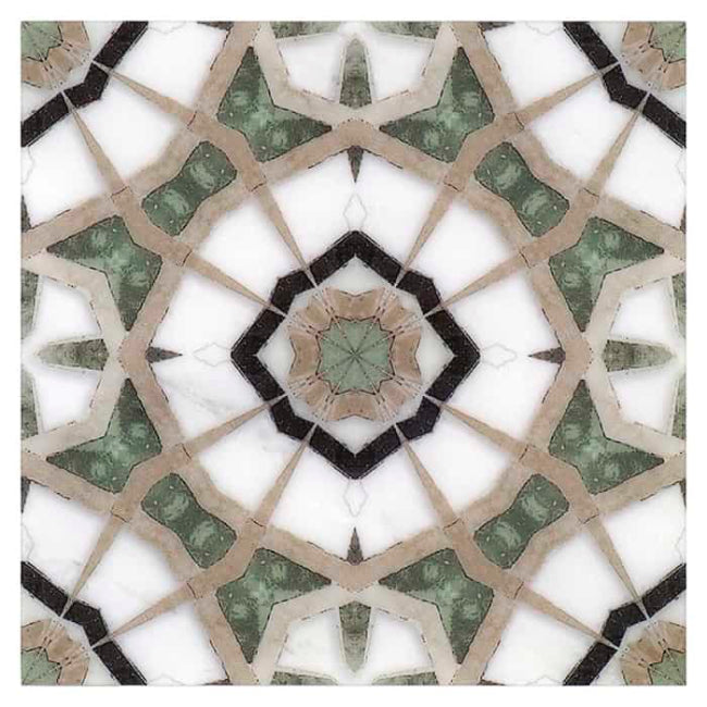 Laurent in Jade Marble Tile 6" x 6"
