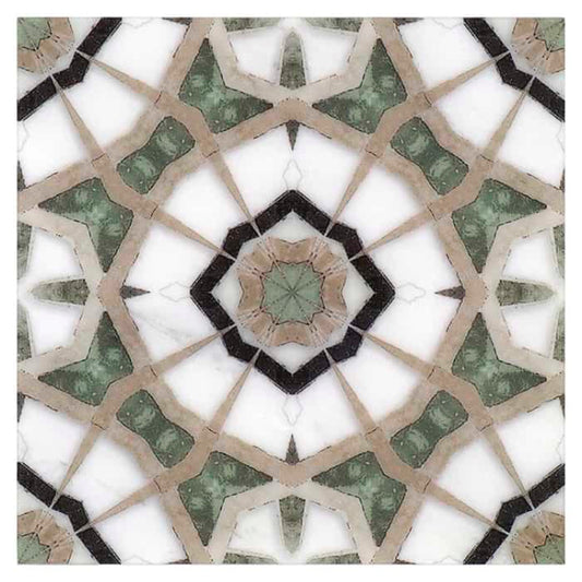 Laurent in Jade Marble Tile 6" x 6"