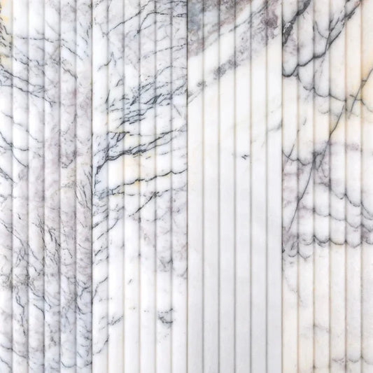 Fairbourne in Lilac Fluted Marble Tile 6" x 24"