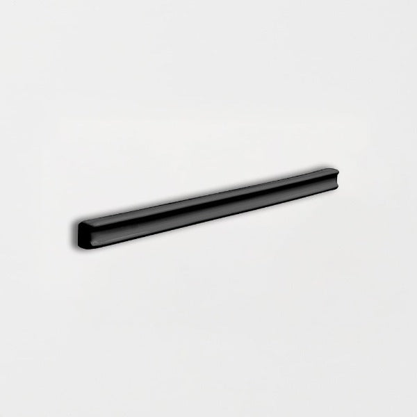 Black Glossy Pencil Trim Ceramic Molding 5/8" x 6"