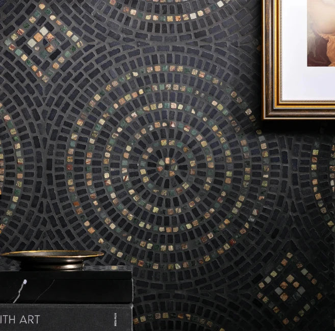 Black mosaic tile for statement walls