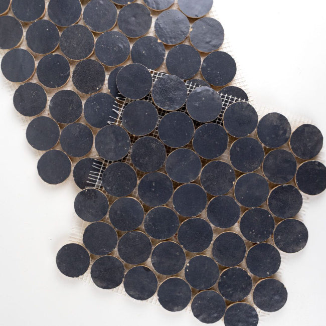 Medina Circles Zellige Tile in Atlas Indigo