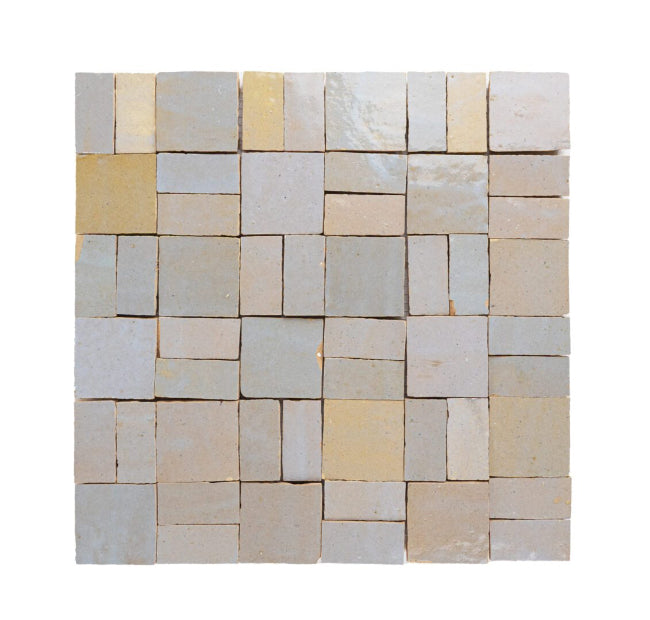 Medina Crosshatch Zellige Tile in Desert Luster 12" x 12"