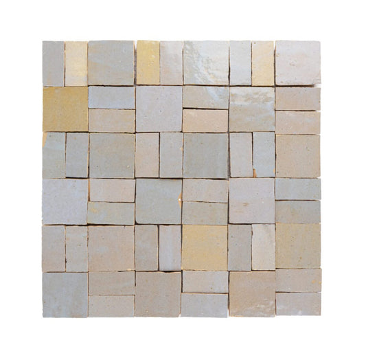 Medina Crosshatch Zellige Tile in Desert Luster 12" x 12"