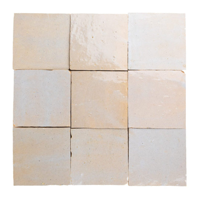 Medina Square Zellige Tile in Desert Luster 4" x 4"