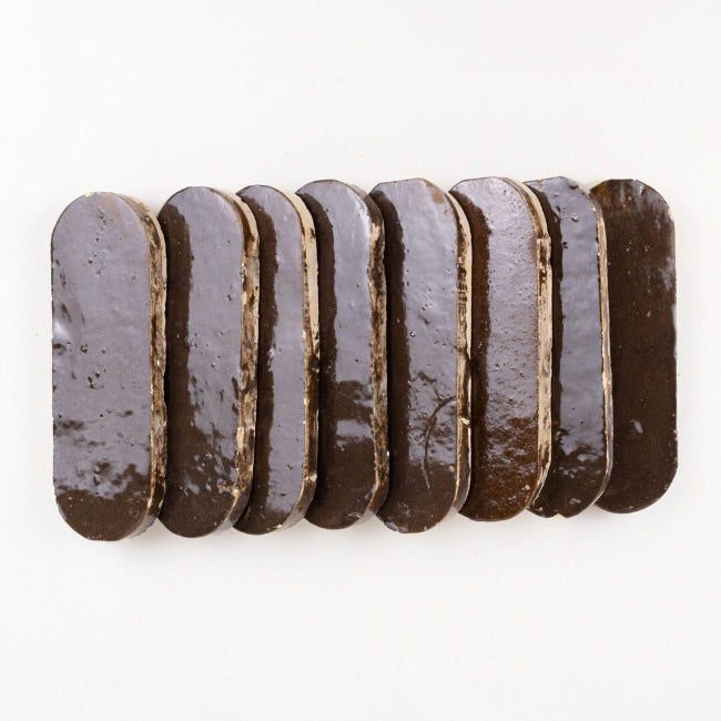 Medina Oval Zellige Tile in Spiced Espresso 2