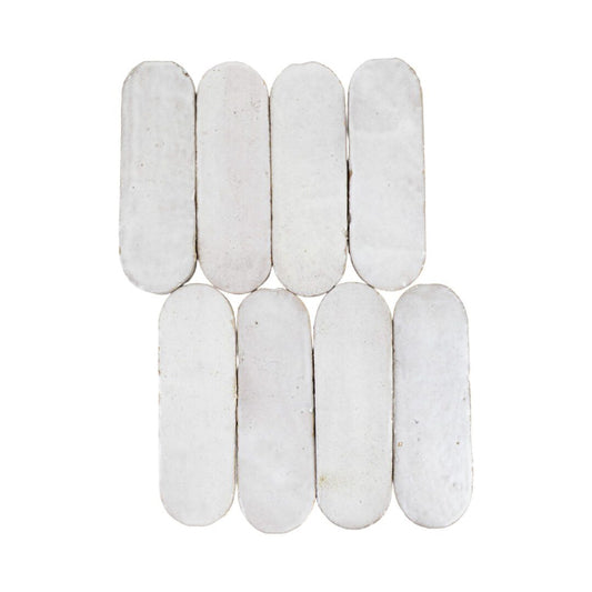 White oval zellige terracotta tile