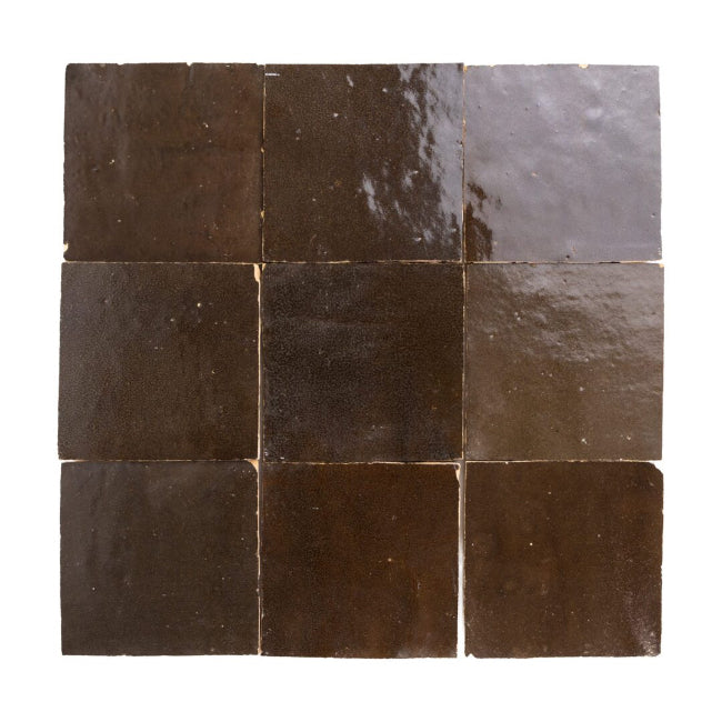 Medina Square Zellige Tile in Spiced Espresso 4" x 4"