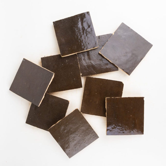 Medina Square Zellige Tile in Spiced Espresso 4" x 4"