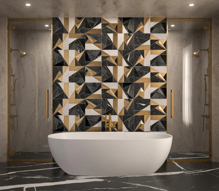 Artistic Tile Metamorphosis by Ryan Saghian Grey Dimensional Tile