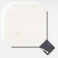 Monarch Octagon Checkerboard Tile in Black & Calacatta Cream Tumbled Marble 16" x 16"