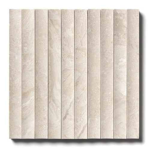 Montclair Concave Fluted Marble Mosaic in Crema Rivetta 12