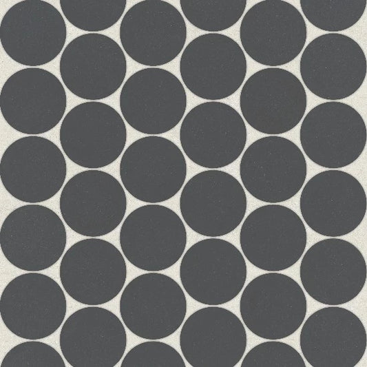 Moor 2" Penny Round Matte Porcelain Mosaic in Black