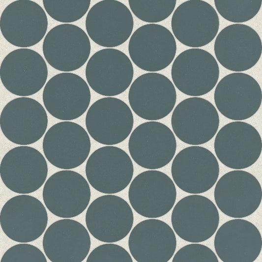 Moor 2" Penny Round Matte Porcelain Mosaic in Teal