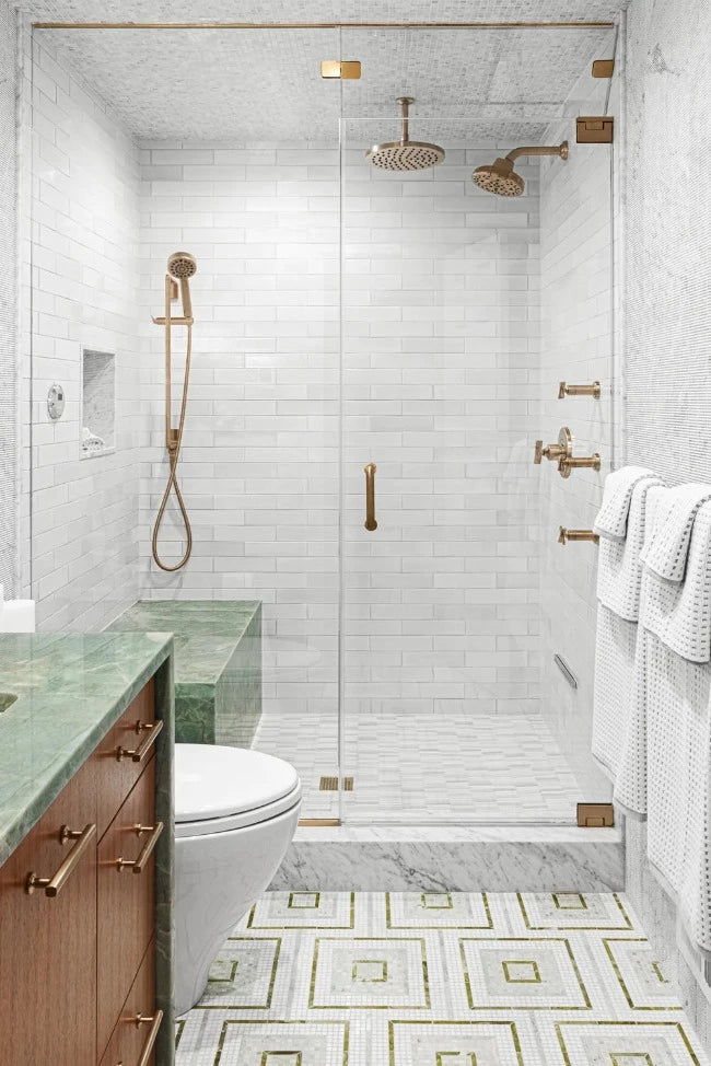 Artistic Tile Morningside Heights Square Green Mosaic Polished Stone 1.0cm