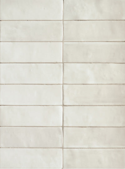 Moroccan Brick Tile in Blanc 2" x 6"