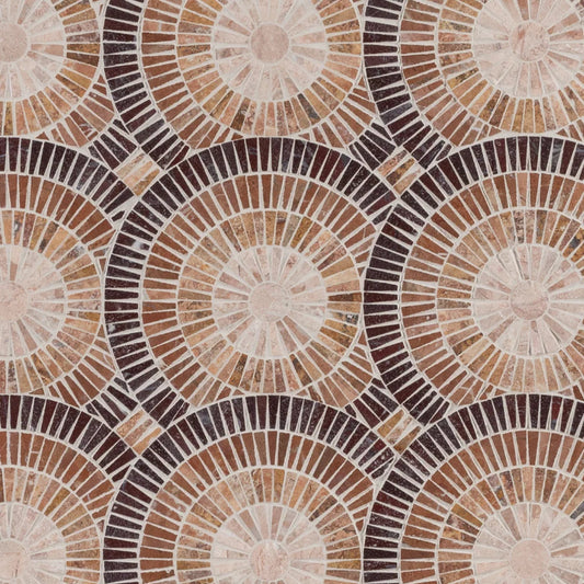 Artistic Tile Motor City Circles Desert Sunrise Mosaic Tumbled Stone