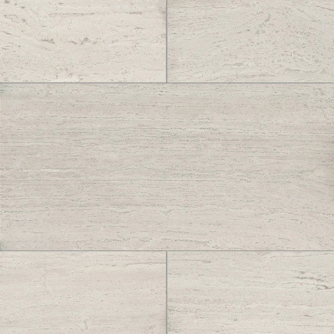 Artistic Tile Birch White Travertine Tile Vein Cut Filled Honed 16" X 32"