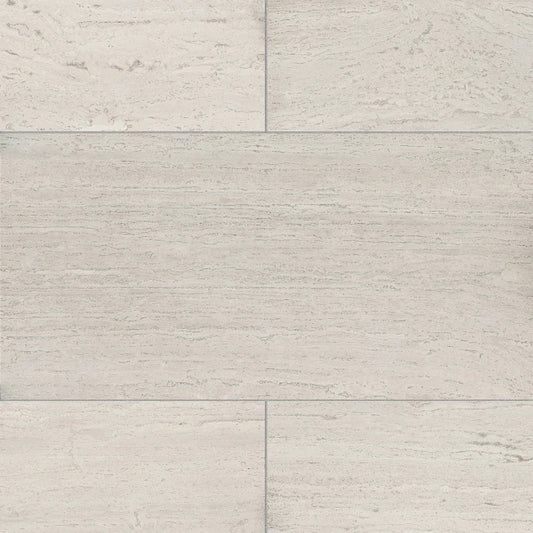 Artistic Tile Birch White Travertine Tile Vein Cut Filled Honed 16" X 32"