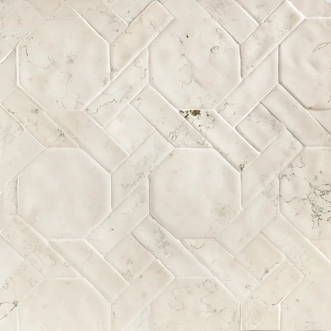 Artistic Tile Cane Bianco Antico Marble Mosaic Satinato Stone