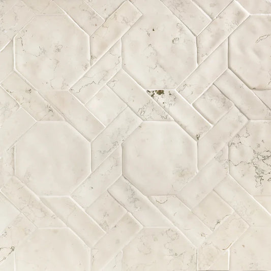 Artistic Tile Cane Bianco Antico Marble Mosaic Satinato Stone