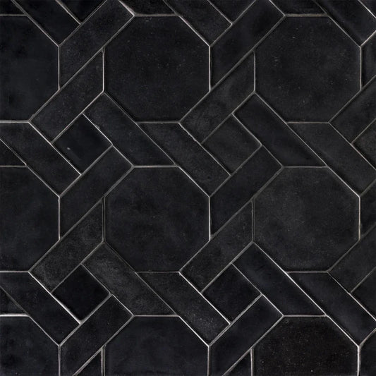 Artistic Tile Cane Noir Limestone Mosaic Satinato Stone