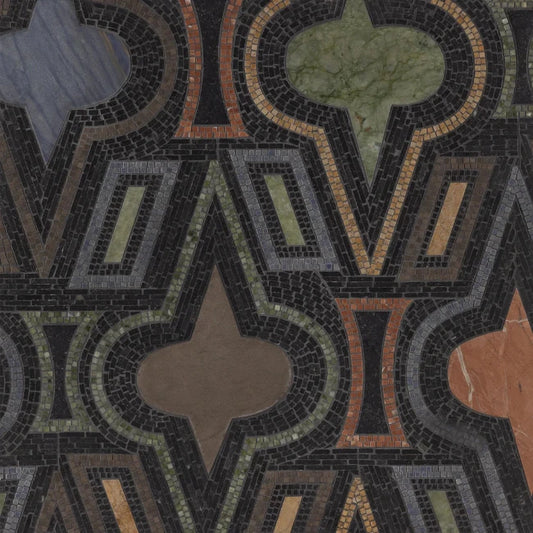 Artistic Tile Casino Royale By Donghia Belgian Bluestone Waterjet Mosaic Honed Stone