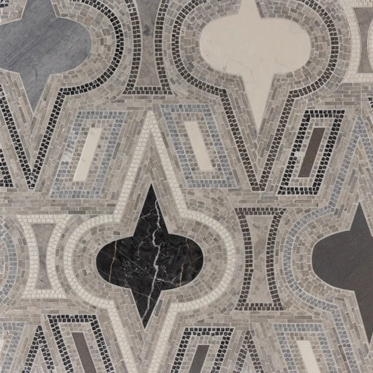 Artistic Tile Casino Royale By Donghia Smoke Waterjet Mosaic Honed Stone