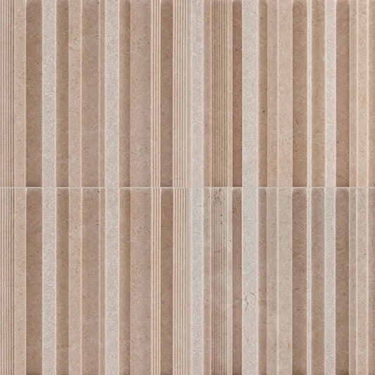 Artistic Tile Craftsman Stripe Sabbia Limestone Dimensional Tile