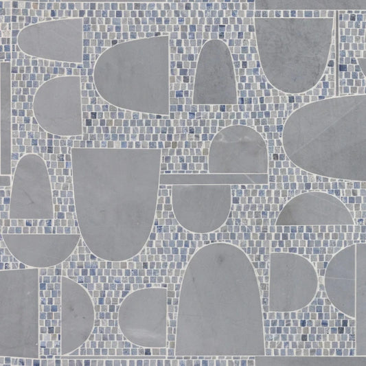 Artistic Tile Decadence By Donghia Blue Waterjet Mosaic Honed Stone