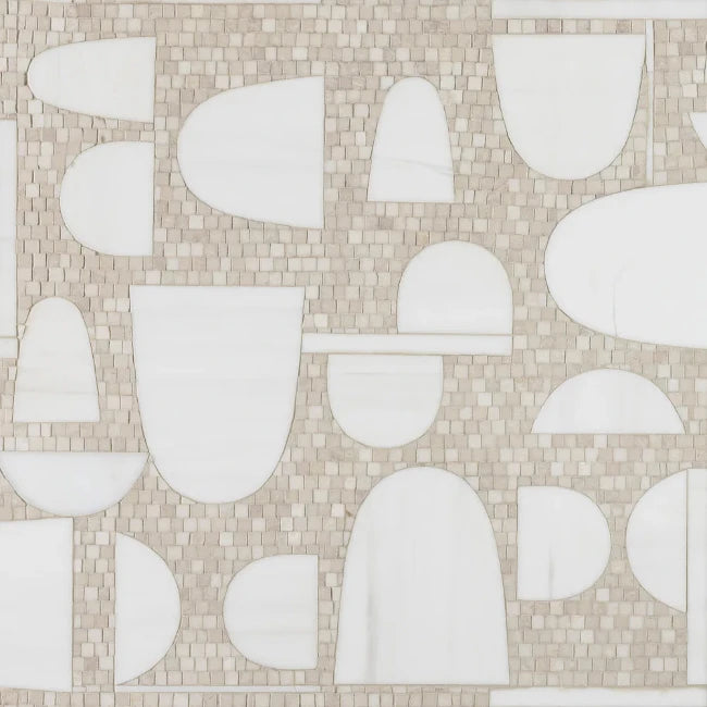 Artistic Tile Decadence By Donghia Cream Waterjet Mosaic Honed Stone