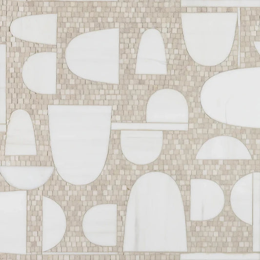 Artistic Tile Decadence By Donghia Cream Waterjet Mosaic Honed Stone