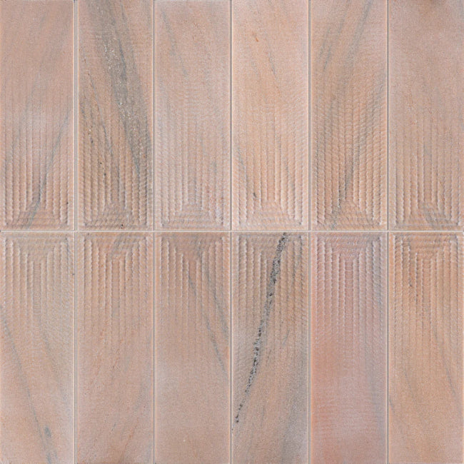 Artistic Tile Fade Coral Pink Marble Dimensional Tile