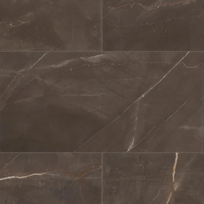 Brown marble tiles with visible veins and texture