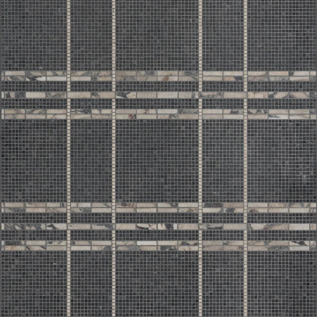 Artistic Tile Shadow Stripe Viola Mosaic Tumbled Stone