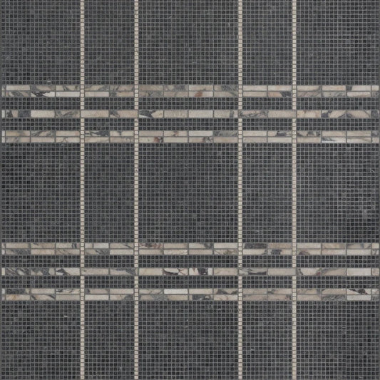 Artistic Tile Shadow Stripe Viola Mosaic Tumbled Stone