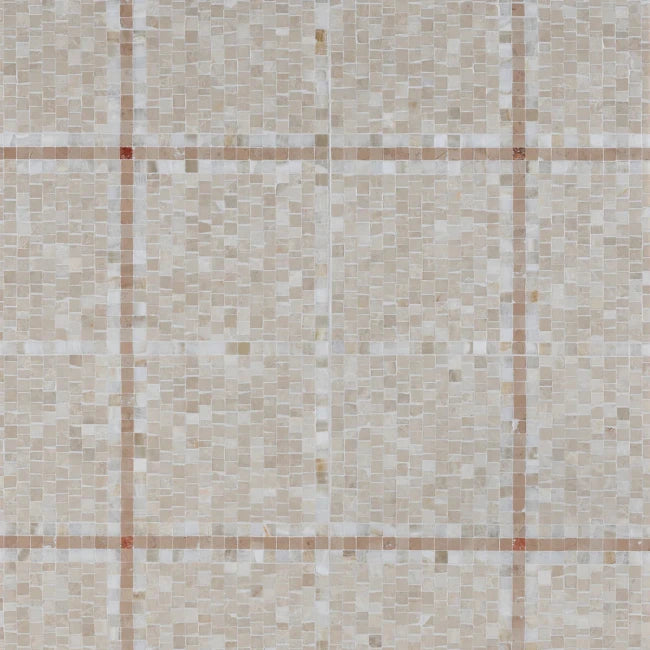 Artistic Tile Hudson Check Pink Mosaic Honed Stone