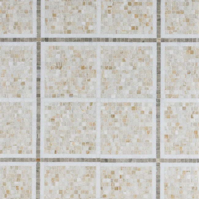 Artistic Tile Hudson Check Vanilla Onyx Mosaic Honed Stone