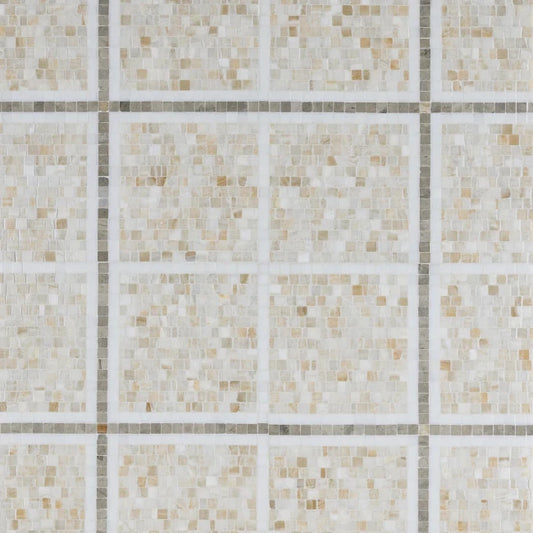Artistic Tile Hudson Check Vanilla Onyx Mosaic Honed Stone