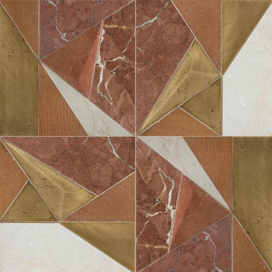 Artistic Tile Metamorphosis by Ryan Saghian Red Dimensional Tile