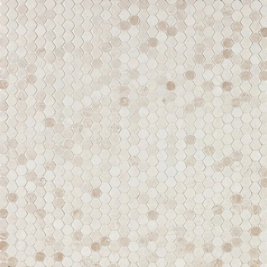 Artistic Tile Penny Lane White Sand Marble Mosaic Honed