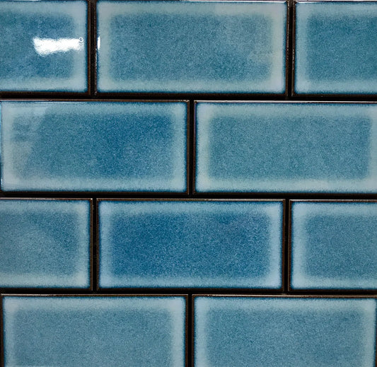 Pacific Blue Porcelain Subway Tile 3" x 6"
