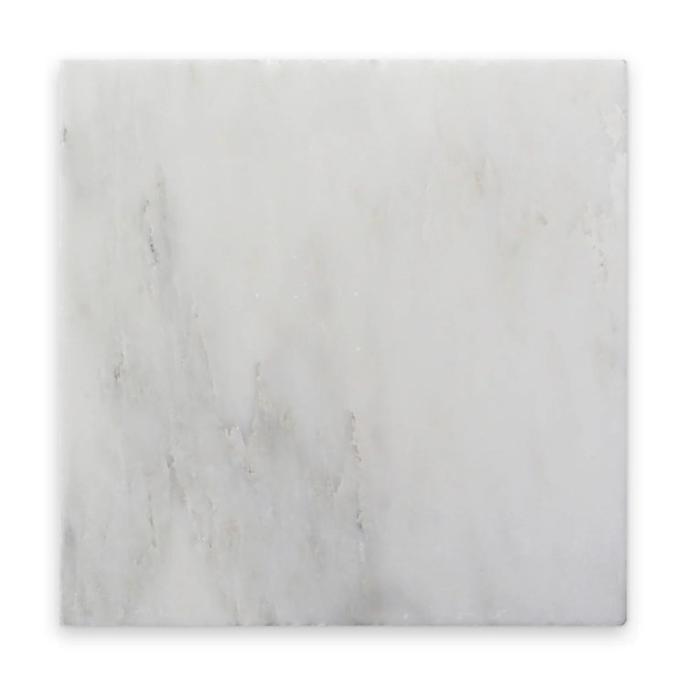 Pietra Collection in Perla Bianca Tumbled Marble Tile 4" x 4"