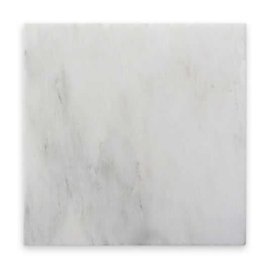 Pietra Collection in Perla Bianca Tumbled Marble Tile 4" x 4"