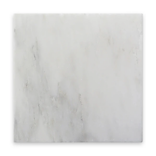Pietra Collection in Perla Bianca Tumbled Marble Tile 12" x 12"