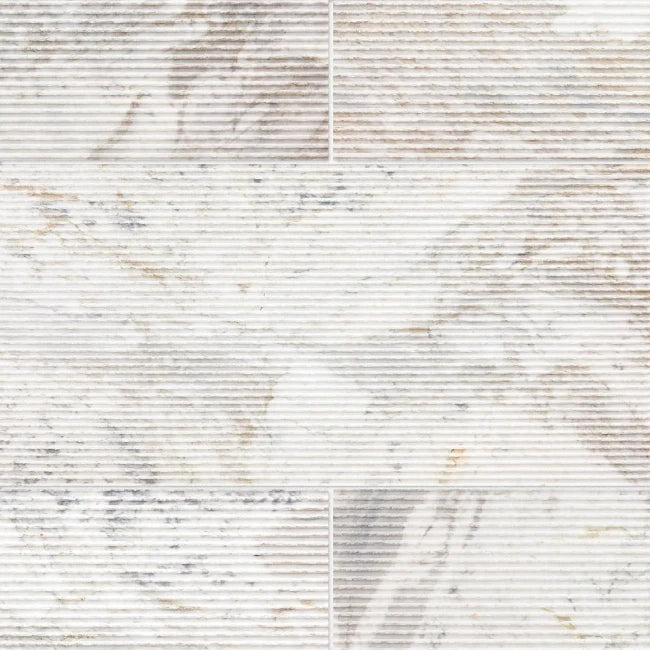 Artistic Tile Arabescato D'Oro Dimensional Marble Tile 12" X 24" Cable Stone